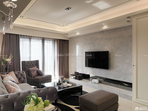 小客廳背景墻——環形布局