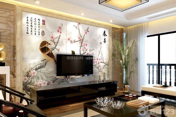 電視背景墻材質3：瓷磚