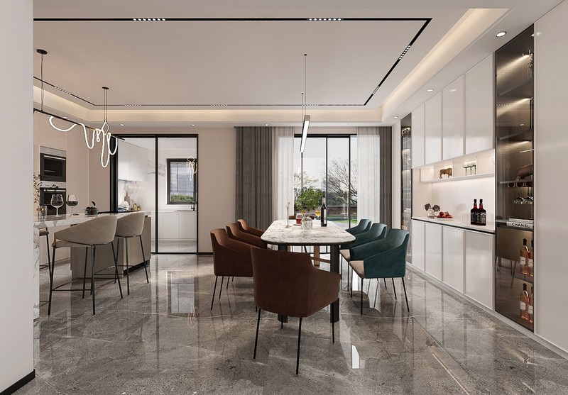 成都大平層客廳裝修設計效果圖